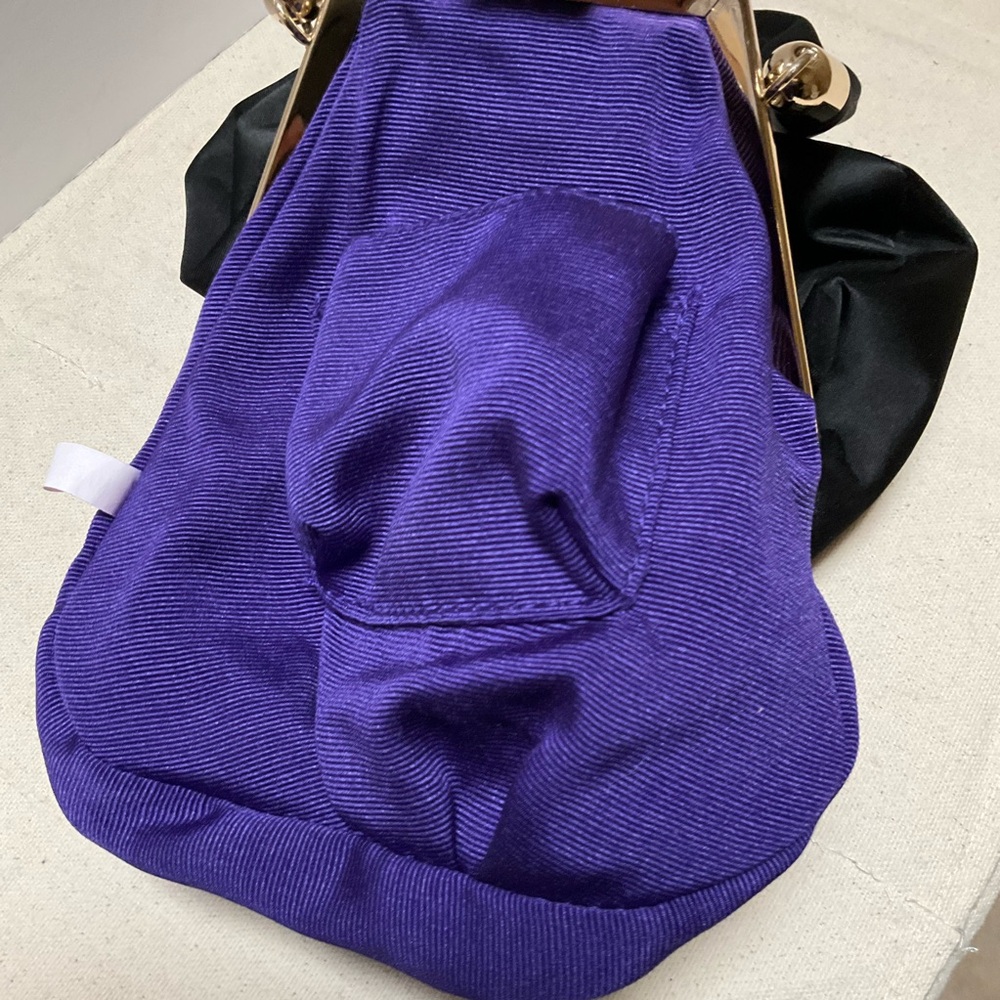 Little Black Pocketbook Purse Evening Bag Acetate Satin Handbag Elegant Clutch - Picture 5 of 12